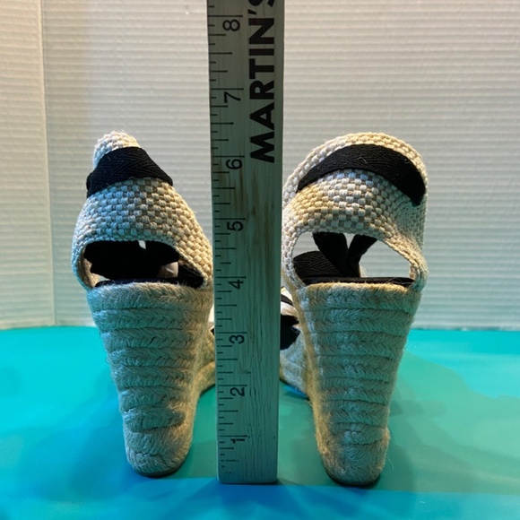 Soludos Womens Marseille Wedge Espadrilles Black Round Closed Toe Lace up Travel - Picture 3 of 8